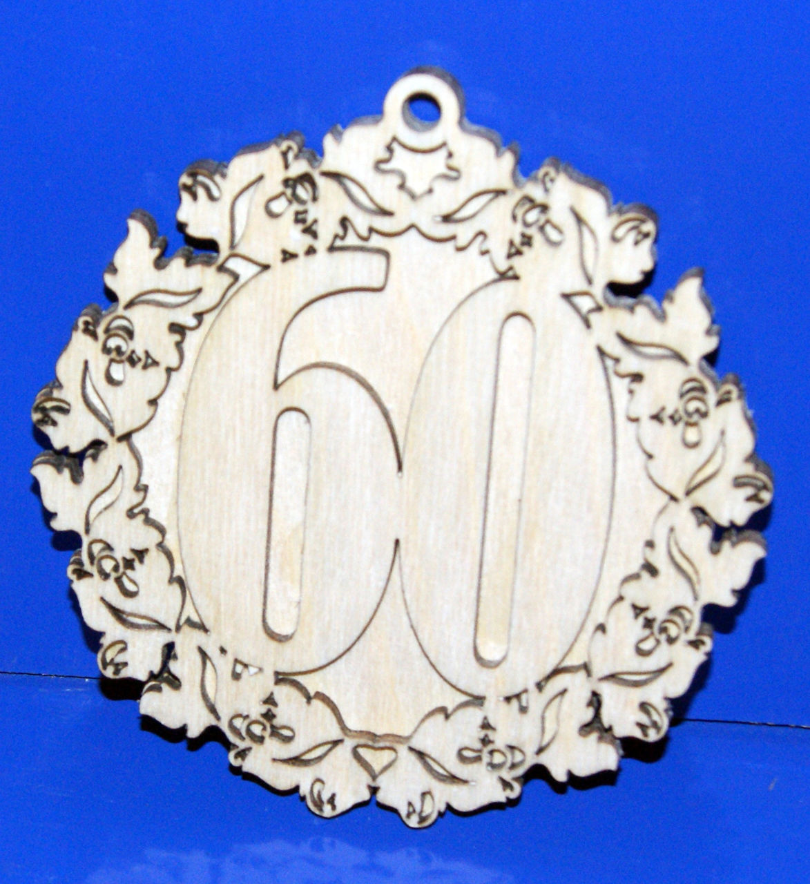 Заготовка для декорирования деревянная Медаль двойная "60" 12см