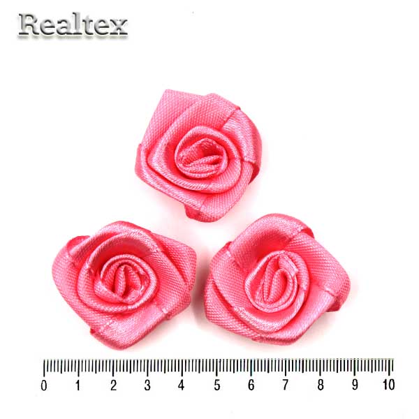 Розочки пришивные атласные Realtex R-5 цв.роза