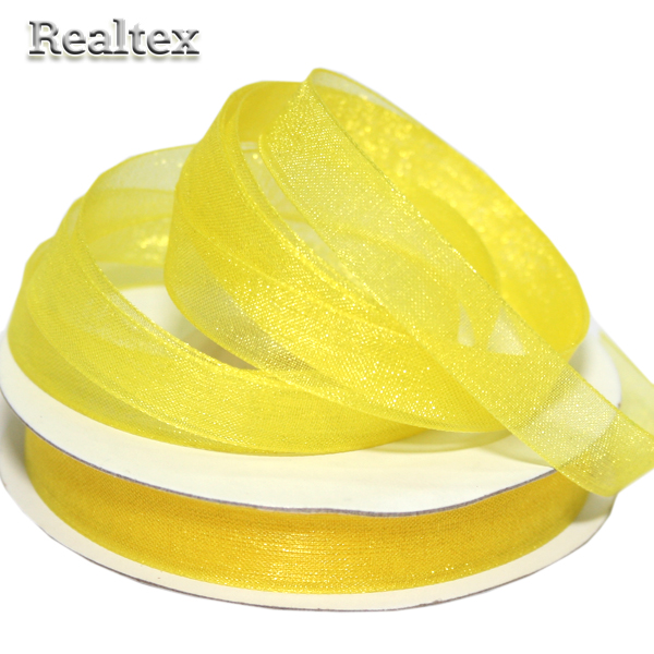 Лента капроновая 10мм Realtex цв.3017 желтый