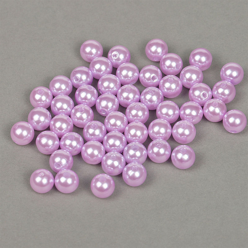 Бусины пластик Реалтекс 12мм под жемчуг (100гр) цв.092 сиреневый