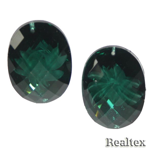 Стразы пластиковые пришивные AB-4 большие цв.т.зеленый 