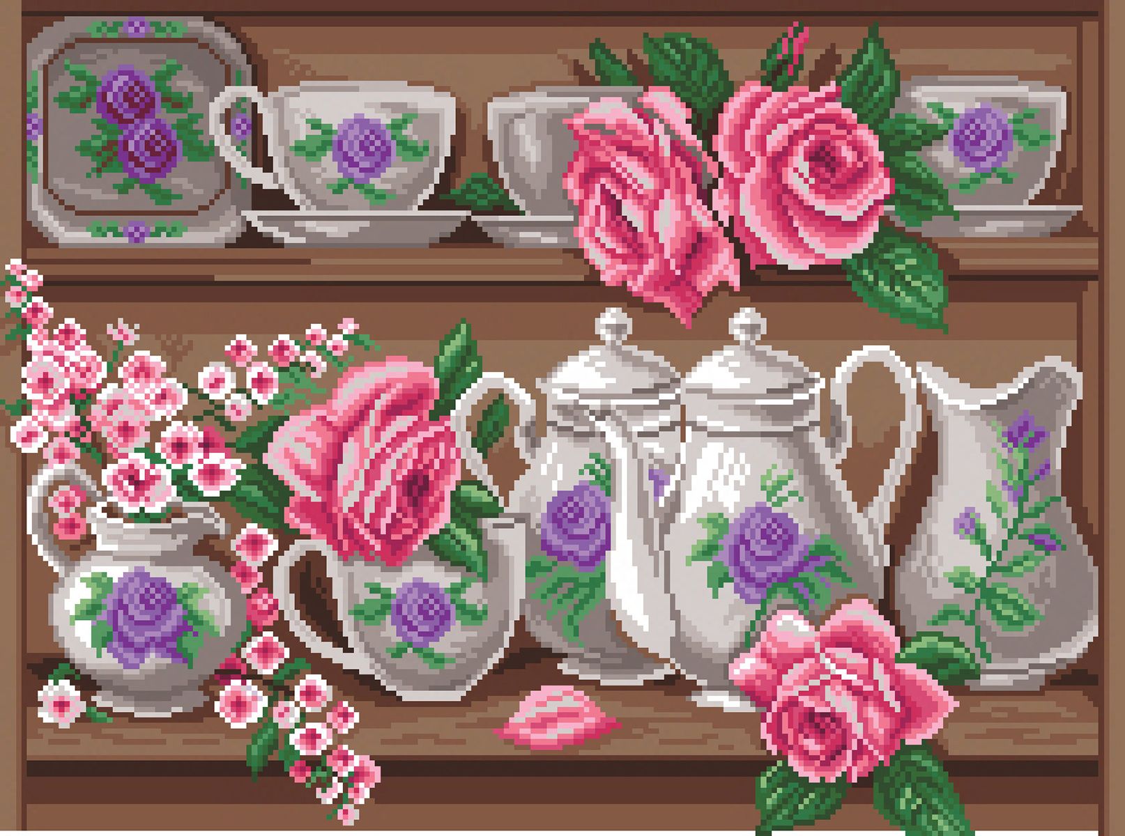 Рисунок на канве МП №1868 "Розовый сервис" 37х49см