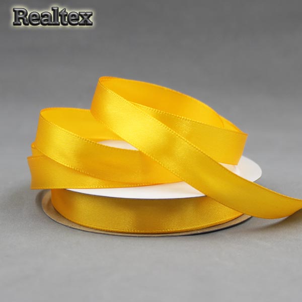Лента атласная 12мм Realtex (27,4м) цв.112 желтый