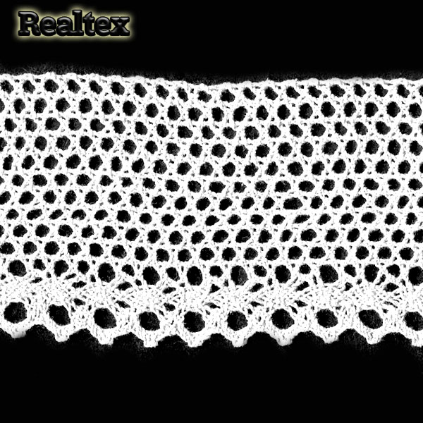 Кружево вязаное  80мм 80.01.145 (25м) цв.01 белый