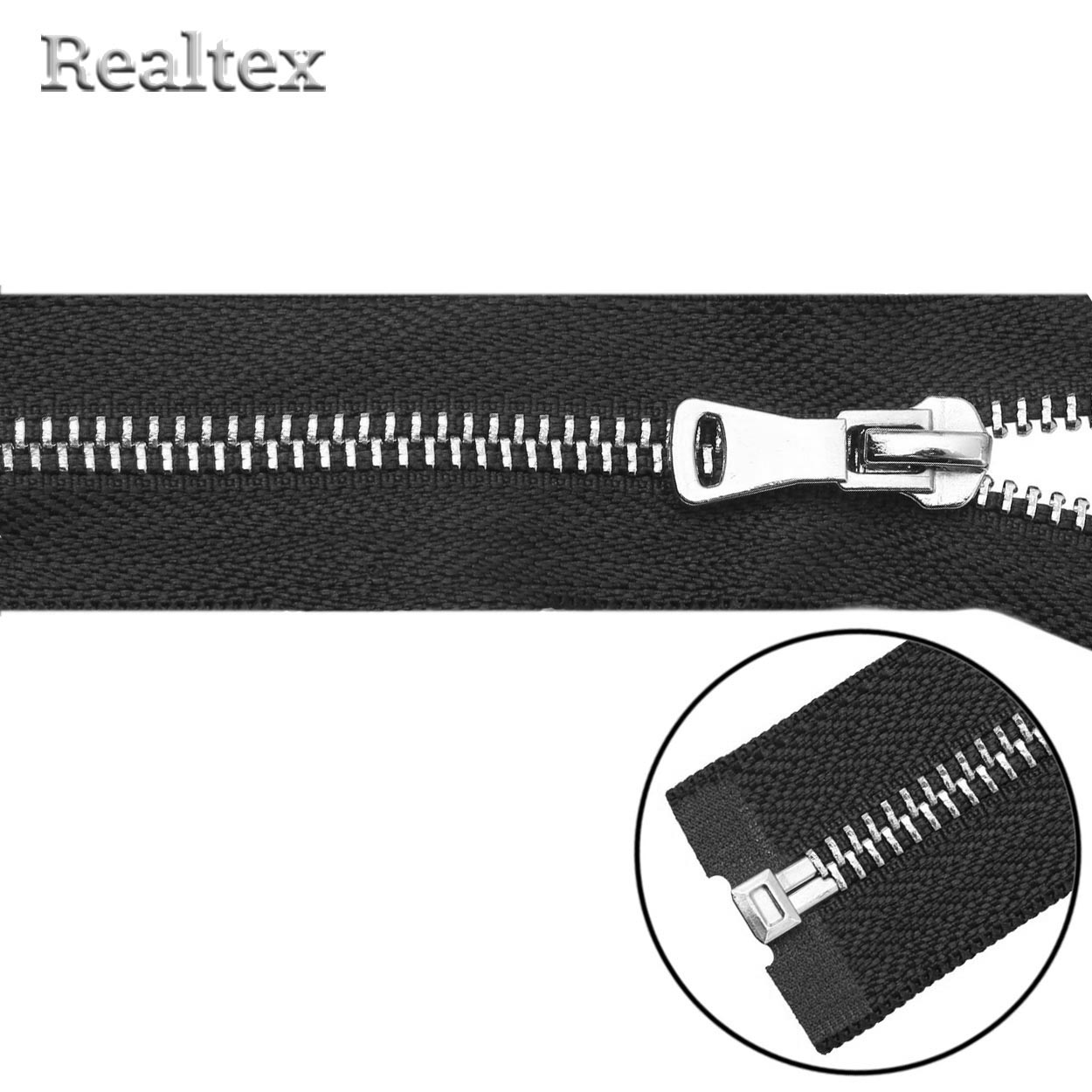 Молния металл Т.5 80см разьемная цв.никель/580 чёрный