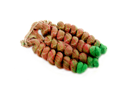 Трессы "Элит" кудри двухцветные д.38см ш.100см 26437 №38 для кукол цв.1756T/6138 красный/зелёный