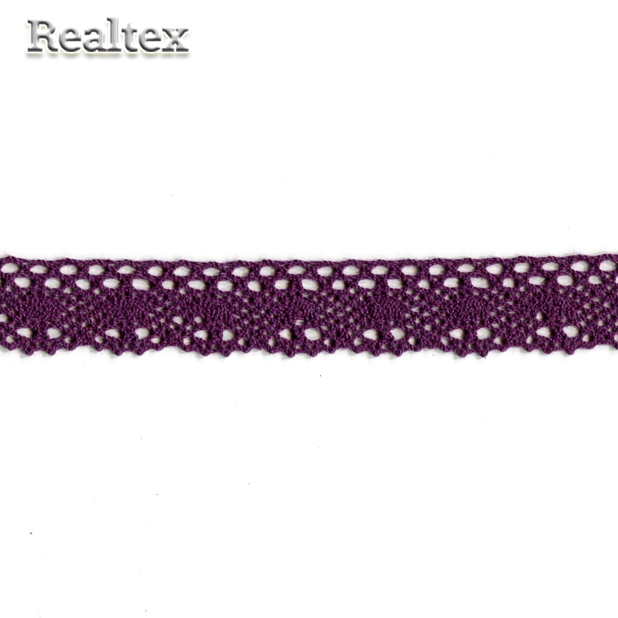 Кружево вязаное  25мм 25.01.107 (25м) цв.28 фиолетовый 