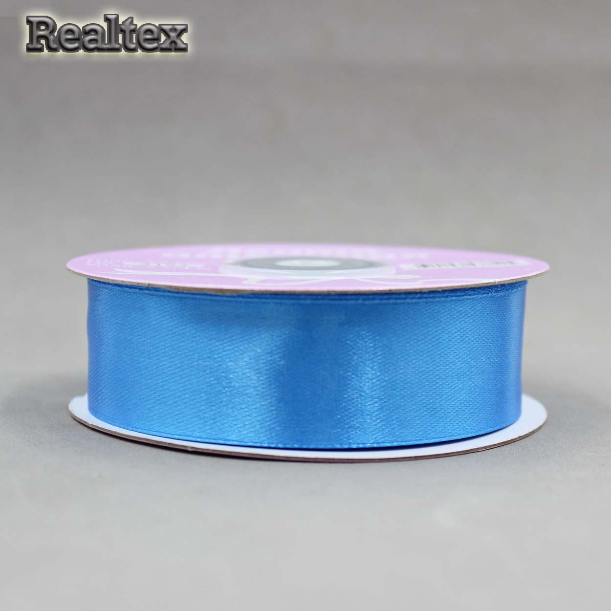 Лента атласная 25мм Realtex (27,4м) цв.3157 ярко-голубой