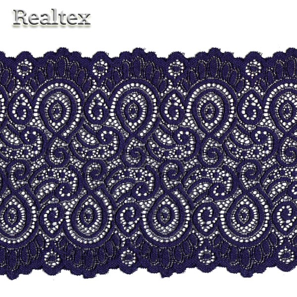 Кружево стрейч 180мм TBY L1351 цв.006 тёмно-синий
