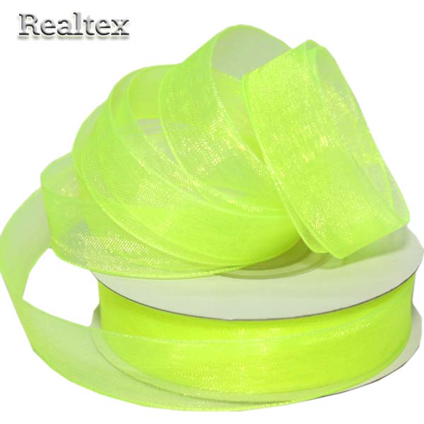 Лента капроновая 15мм Realtex цв. 3110 неон.салат