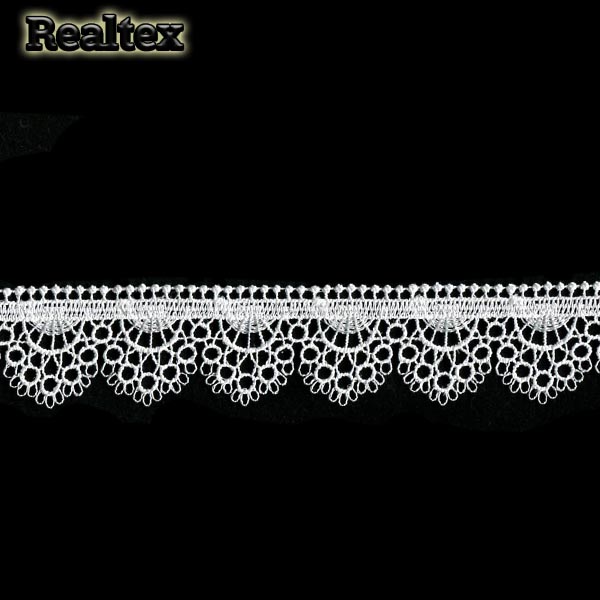 Кружево  гипюр  Realtex  30мм LF-2718 цв.02 белый  