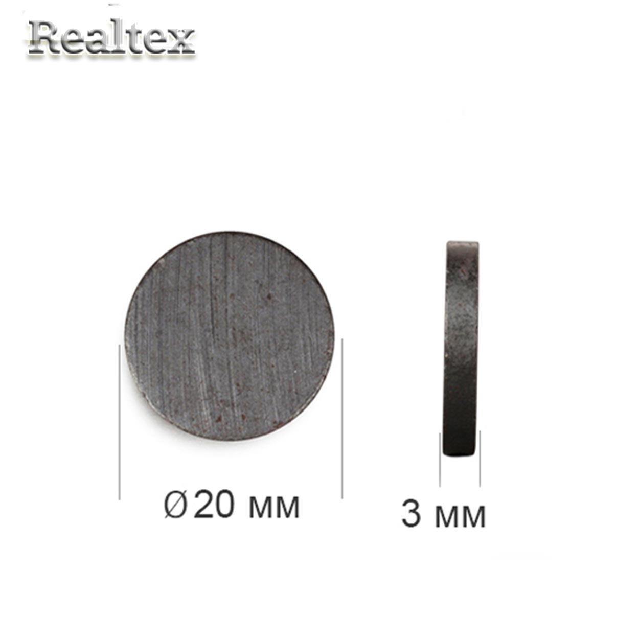 Магнит ферритовый Realtex 20мм*3мм (70шт)