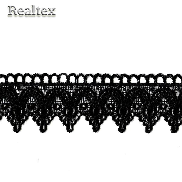 Кружево  гипюр  Realtex  60мм R-11759 цв.черный  