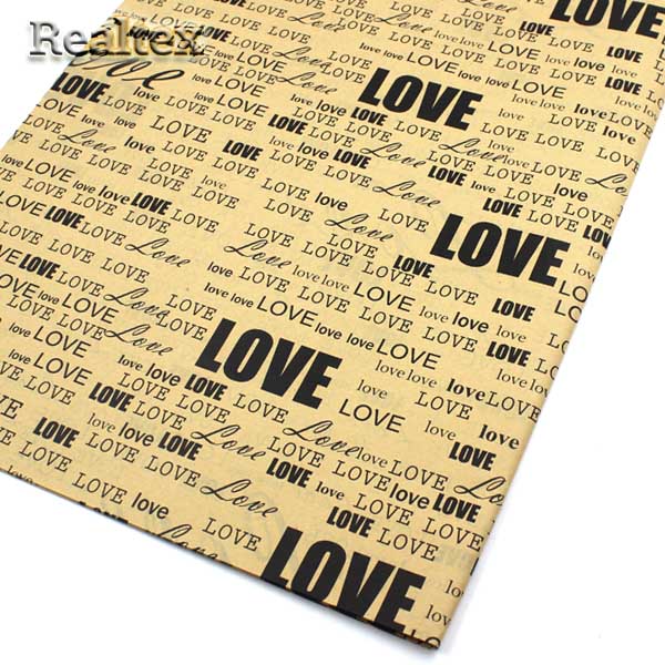 Бумага декоративная  Реалтекс R-12 газетная "Love" (2шт) цв.черный 