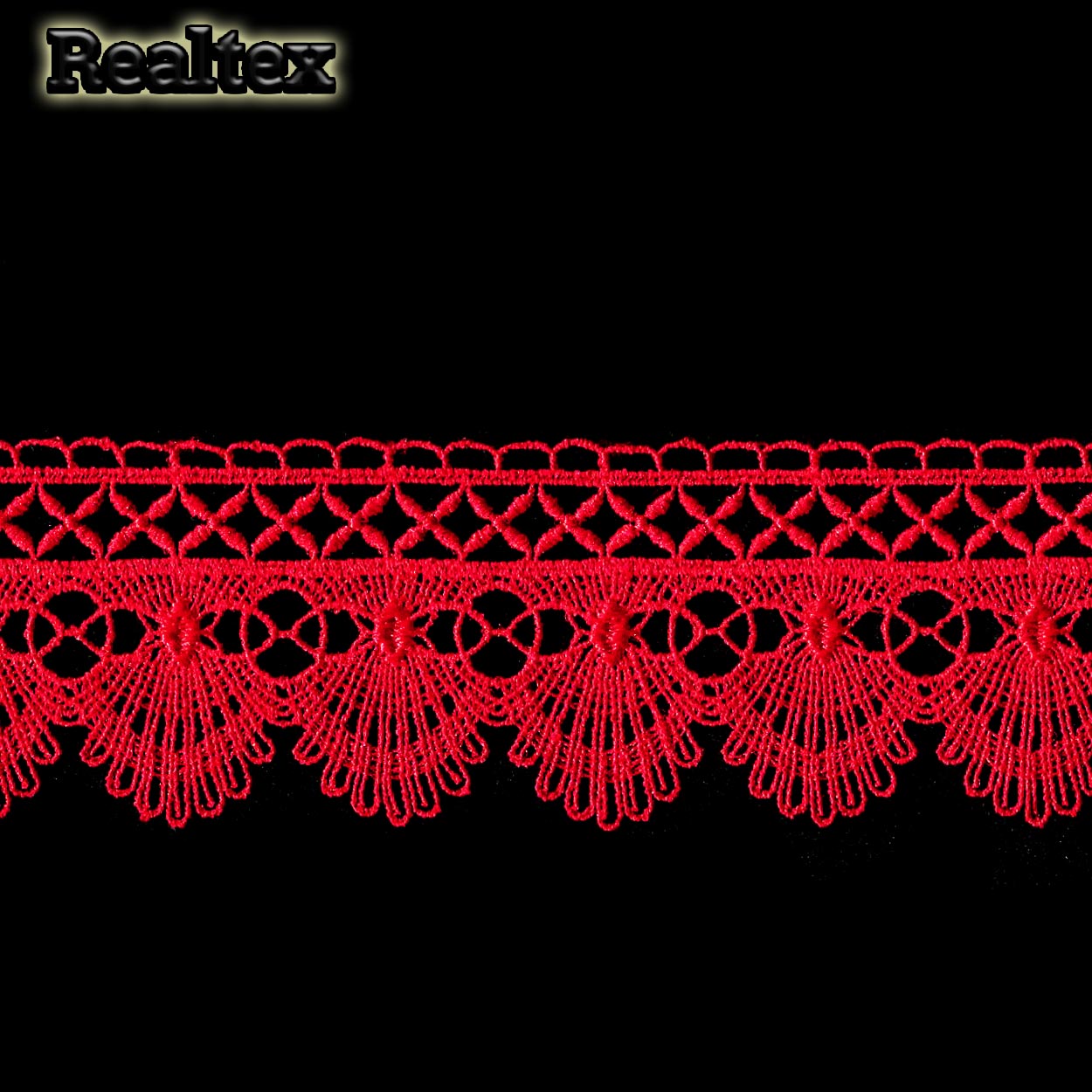 Кружево  гипюр  Realtex  51мм LF-351 цв.20 красный