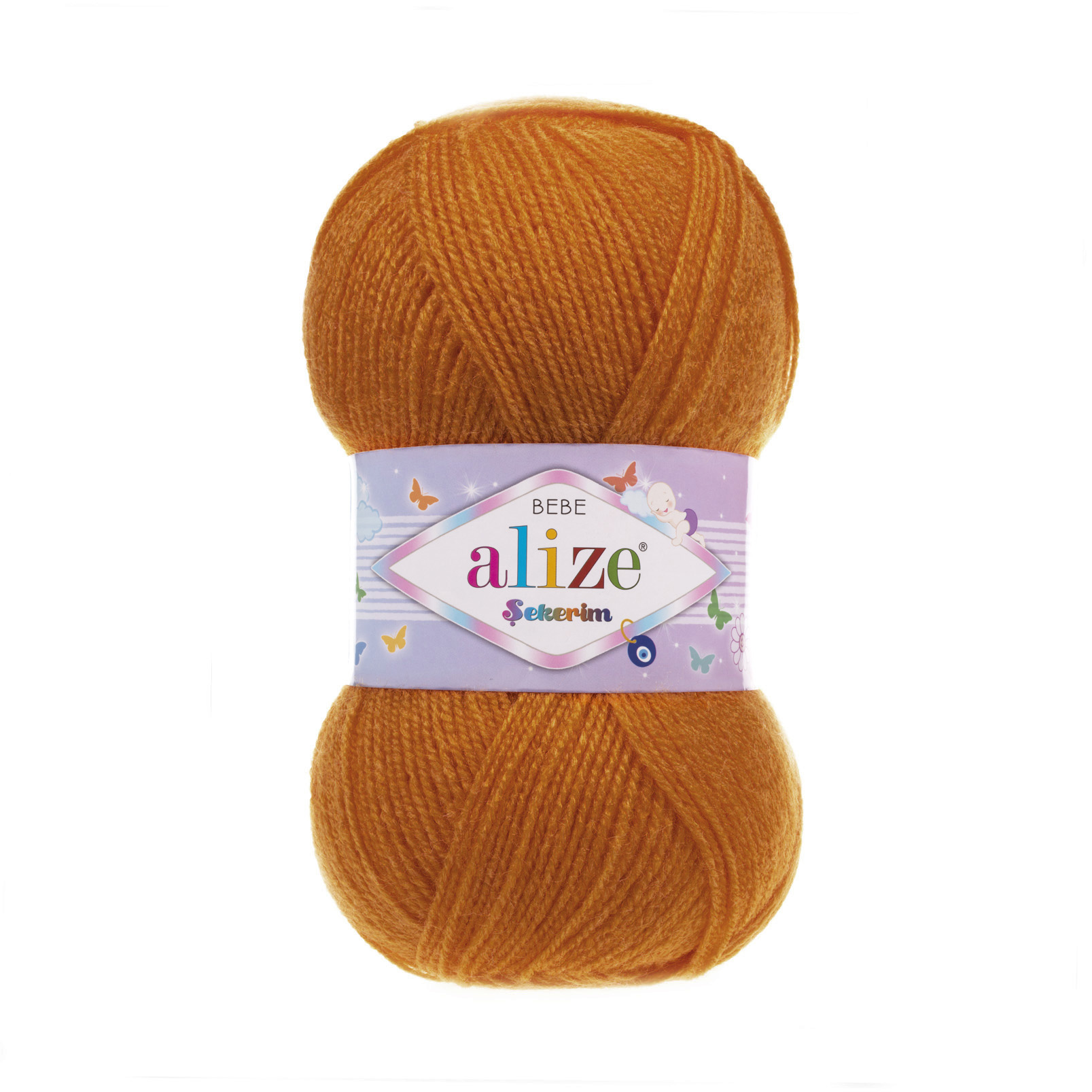 Пряжа Alize "Sekerim Bebe" (100гр) цв.037 оранжевый