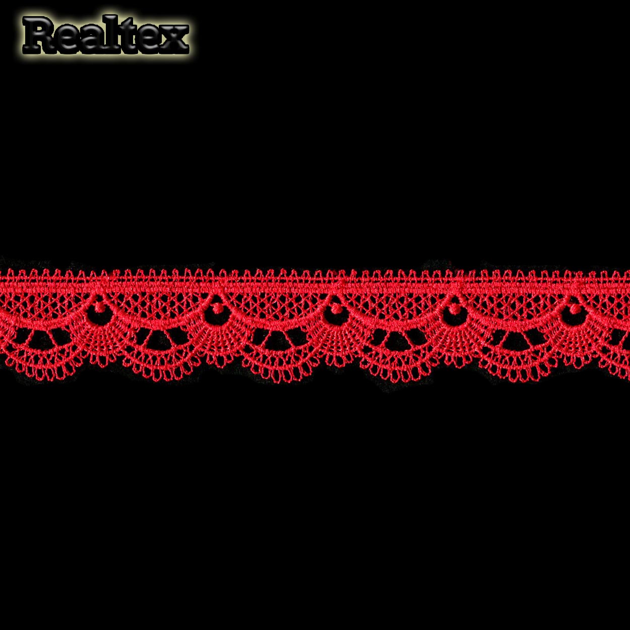 Кружево  гипюр  Realtex  25мм Z-3597 (13,7м) цв.151 красный