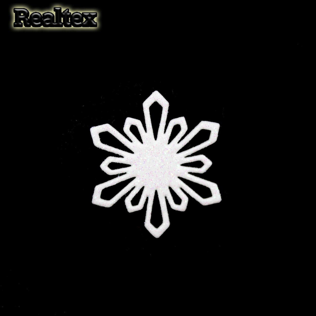 Набор 19 "Снежинки" из глиттерного фоамирана 48мм (10 шт) цв.белый