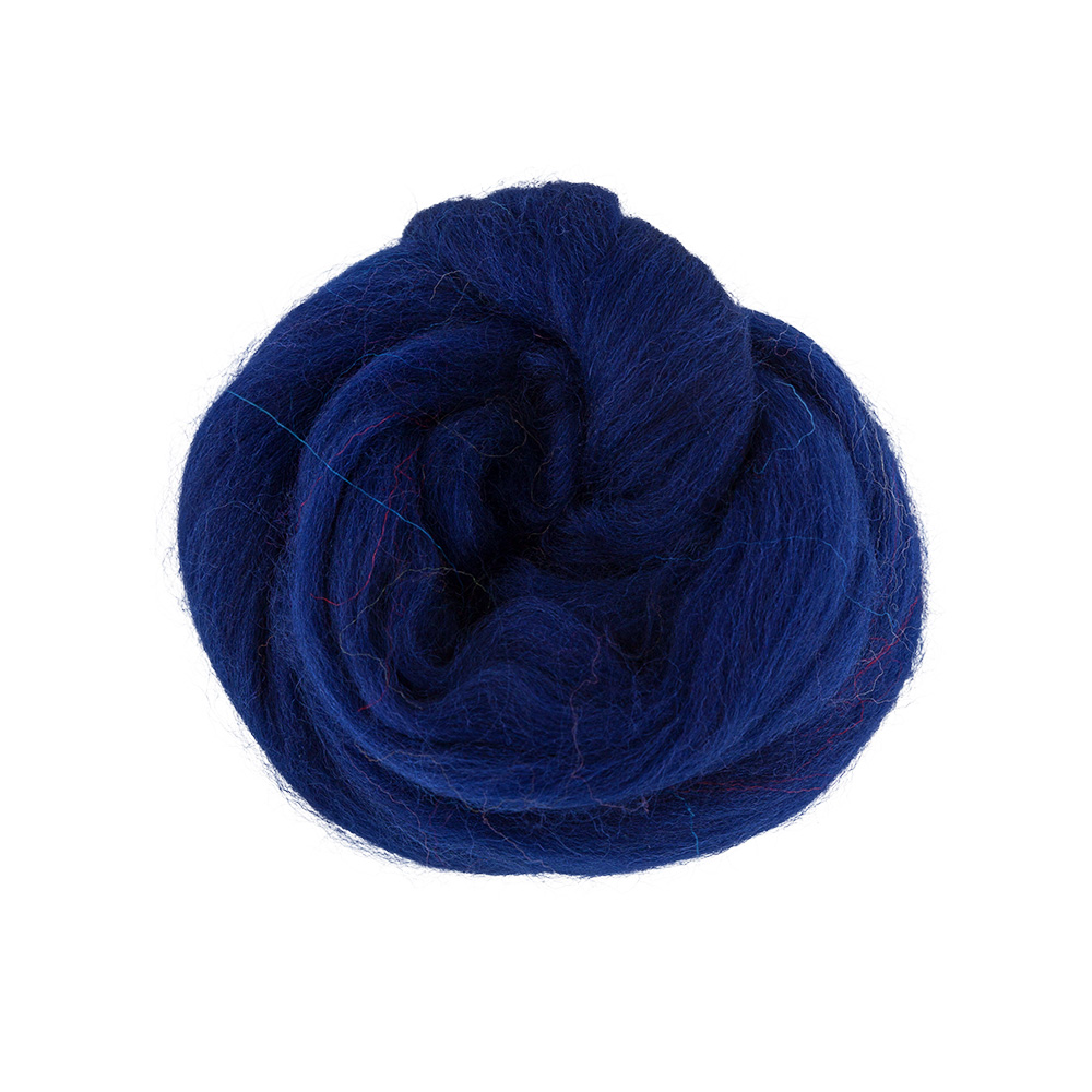 Шерсть для валяния TFS-050 полутонкая (50гр) цв.0100 тёмно-синий