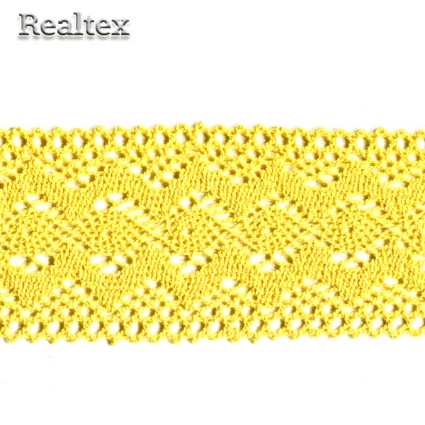 Кружево вязаное  85мм 85.01.041 (25м) цв.29 желтый