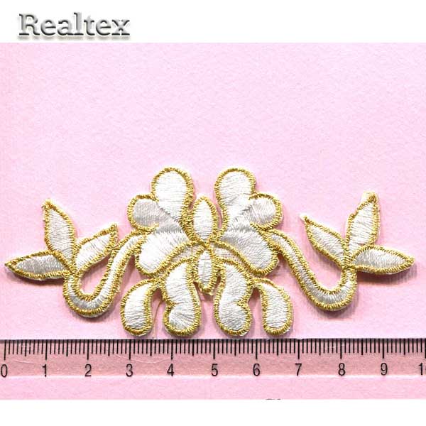 Термоаппликации орнамент Реалтекс R-532 цв.белый/золото