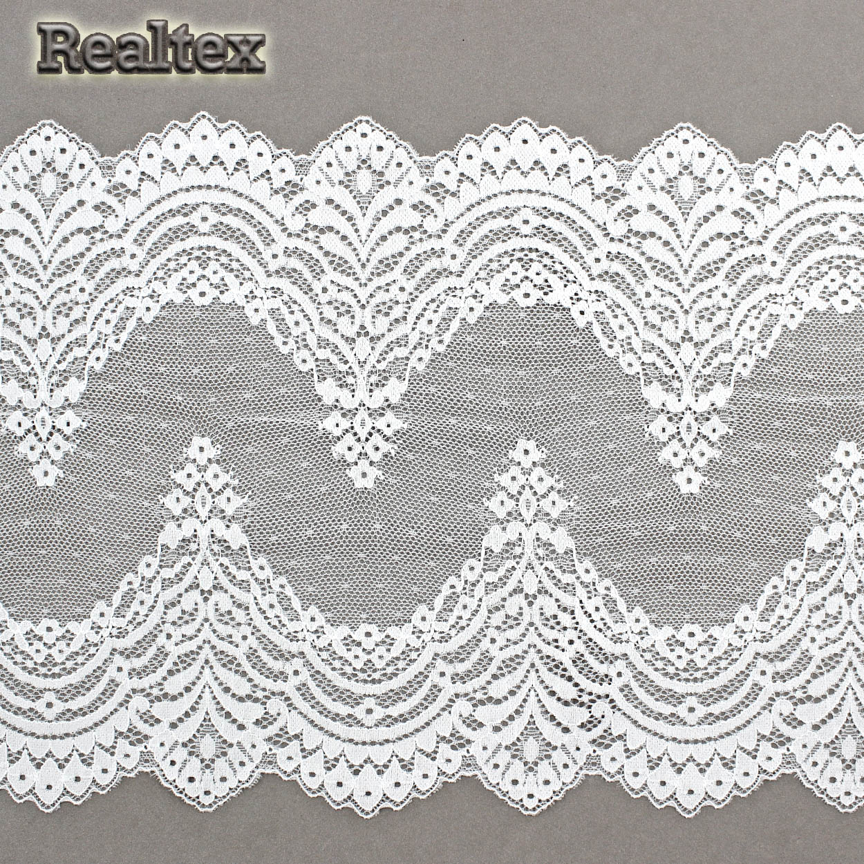 Кружево стрейч 230мм TBY 8036 цв.01 белый