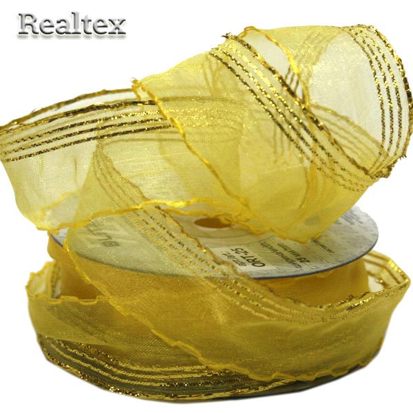 Лента капроновая 25мм ORT-25 "Blitz" цв.014 желтый/золото