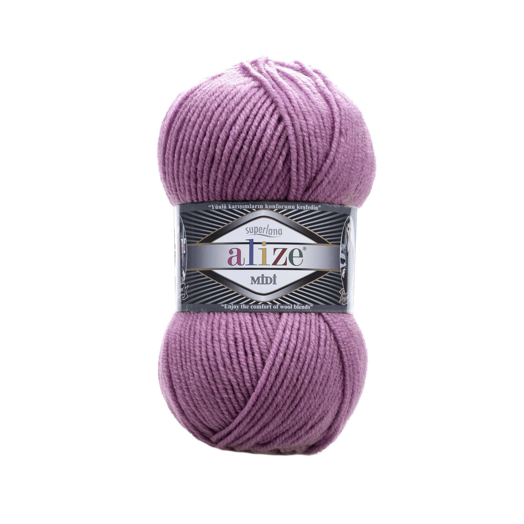 Пряжа Alize "Super Lana Midi" (100гр) цв.440 тёмная роза 