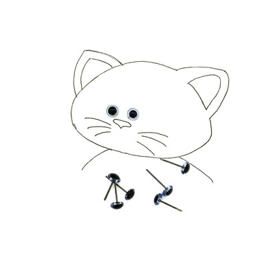 Глазки стеклянные на металлической ножке  7мм 28644 цв.прозрачный