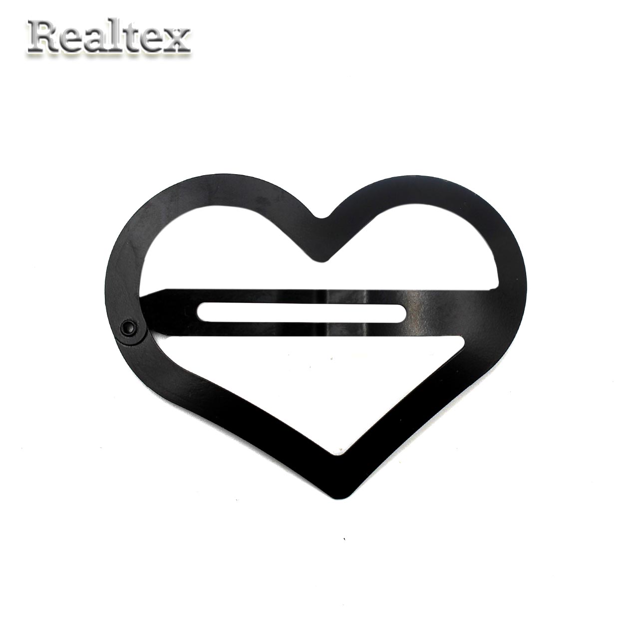 Заготовка для заколок "Реалтекс" Сердечко 60мм (25шт) цв.черный