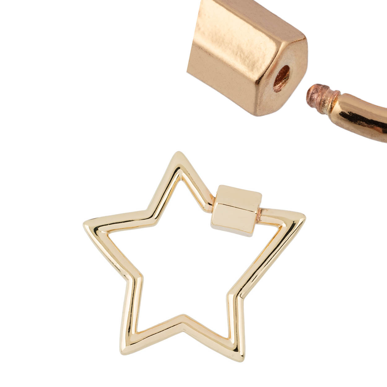 Застежка для бижутерии "Zlatka" карабин FMK-V04 "звезда" цв.02 золото