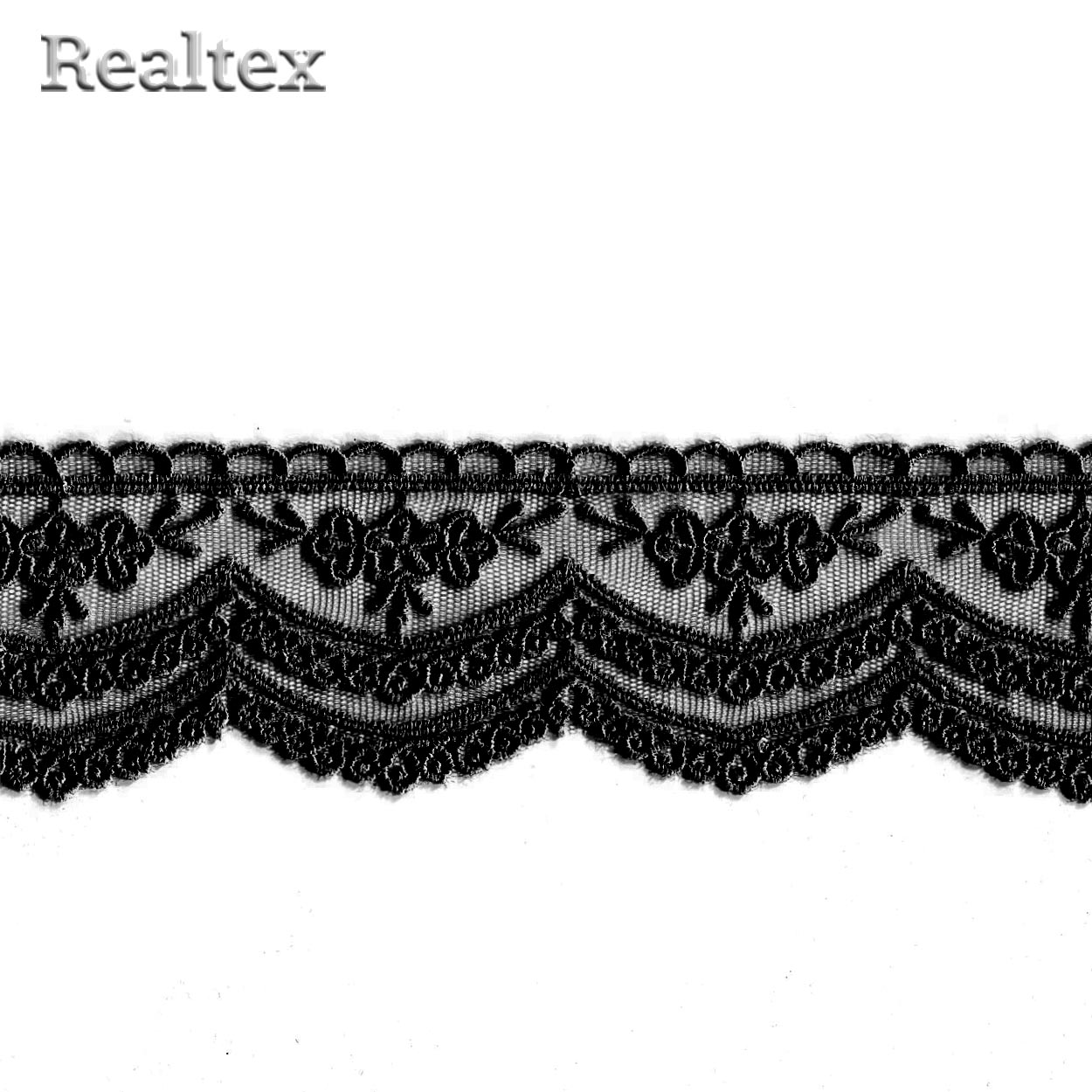 Кружево на сетке  60мм TBY 2110 (13,7м) цв.чёрный
