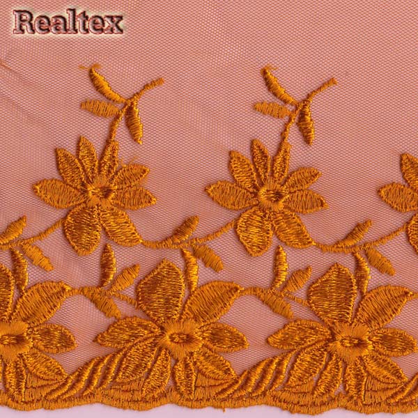 Кружево на сетке 195мм 44-4024 цв.121 т.золотой 