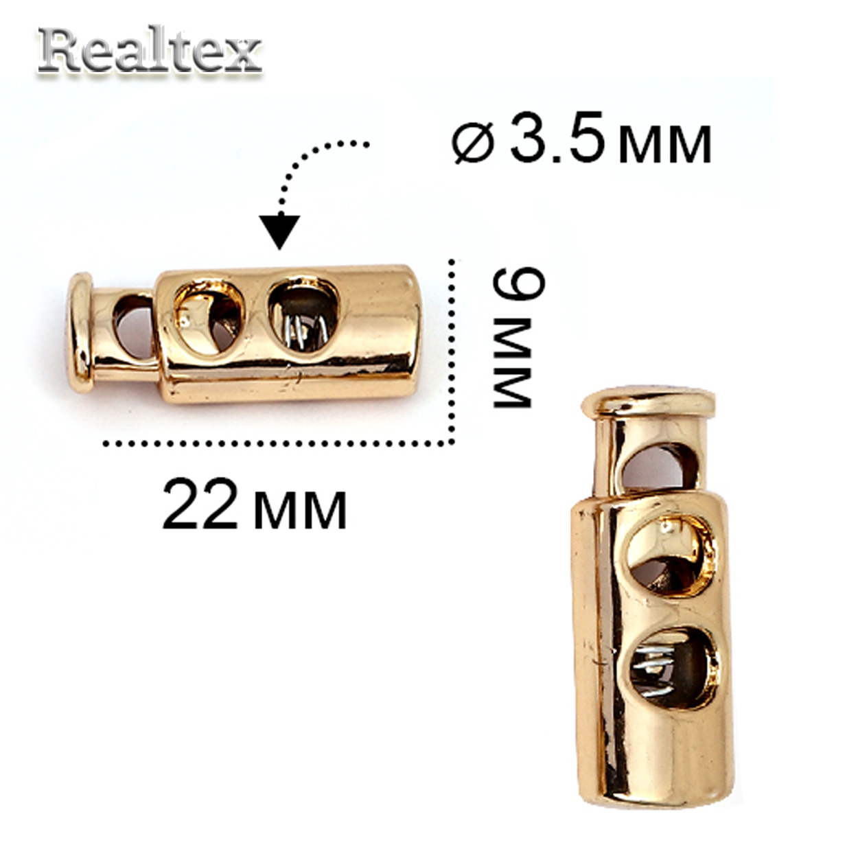 Фиксатор пластик TBY 0321 9*22мм (20шт) цв.золото