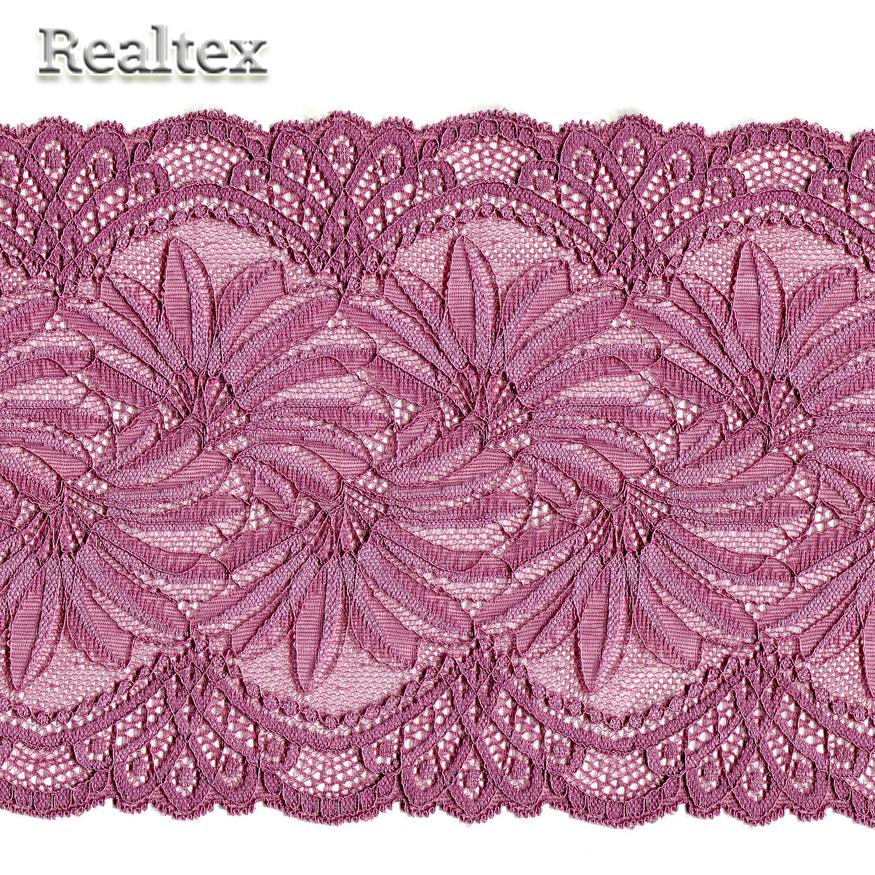 Кружево стрейч 185мм TBY 40039 цв.2925 розовый рубин