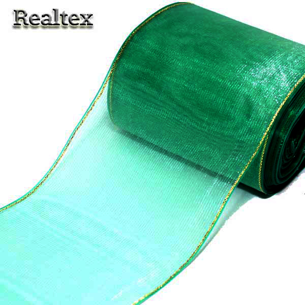 Лента капроновая 80мм "Органза-80" с3651г17 с метанитом цв.17 изумруд