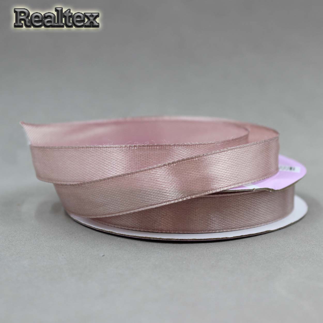 Лента атласная 12мм Realtex (27,4м) цв.4814 бежевый