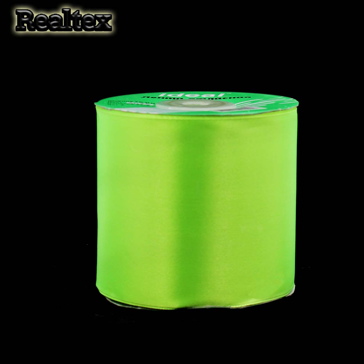 Лента атласная 75мм Реалтекс (27,4м) цв.ID 3033 салатовый