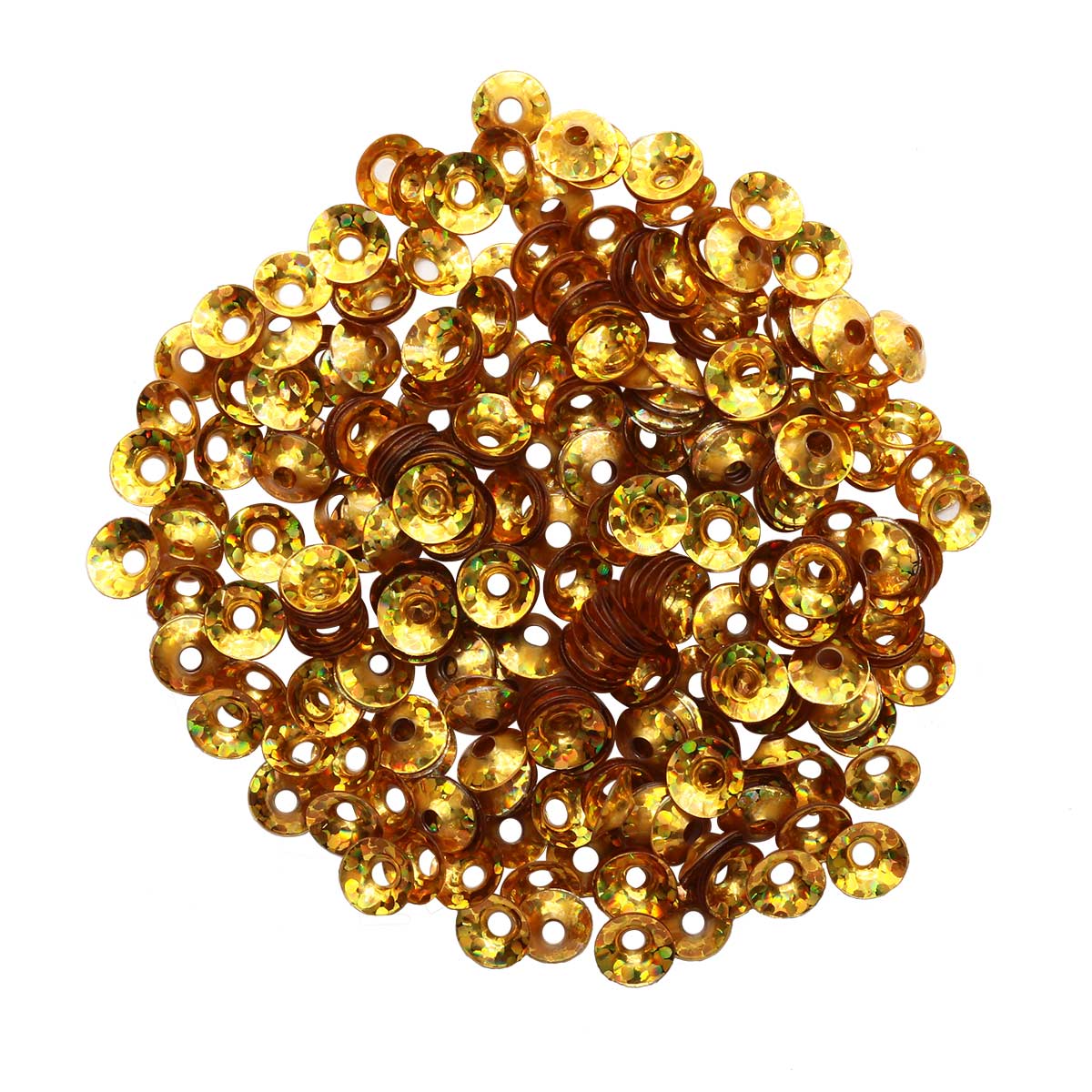 Пайетки "Астра" (10гр) "объёмные 30" 6мм цв.50114 золото голографик