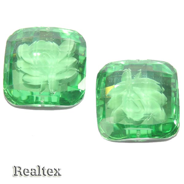 Стразы пластиковые пришивные AB-3 большие цв.салатовый 