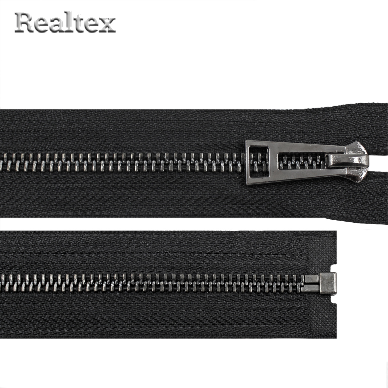 Молния металл Т.5 Realtex 1замок 70см разъемная цв.черный никель/черный