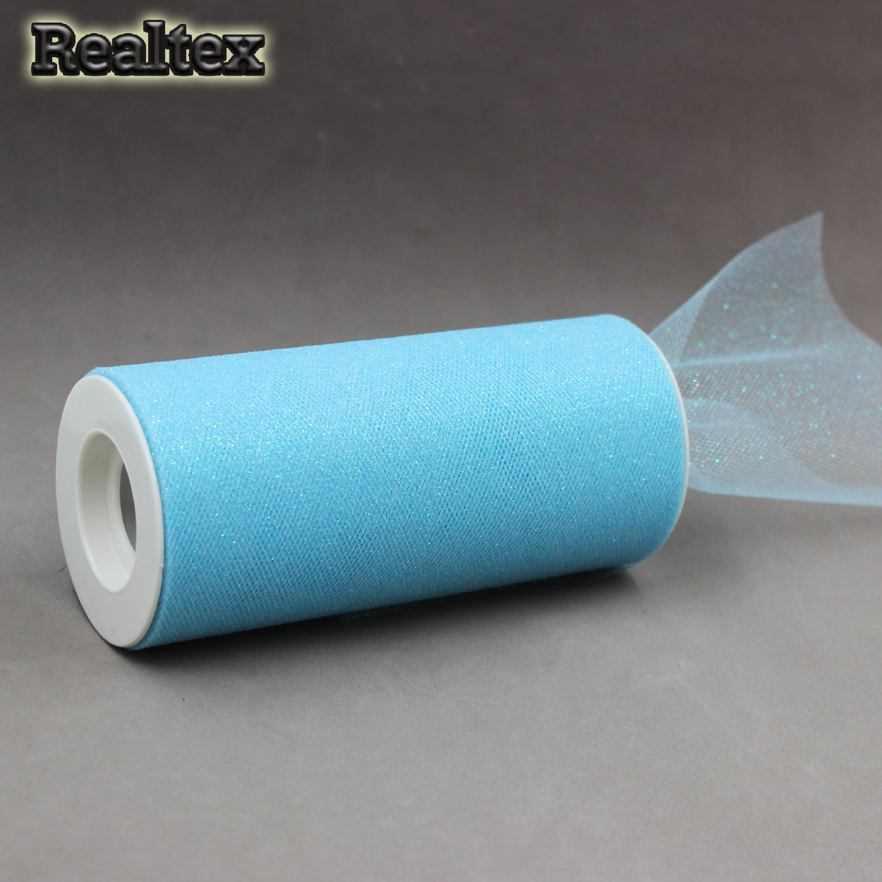 Фатин с глиттером средней жесткости RS ш.150мм цв.07 голубой