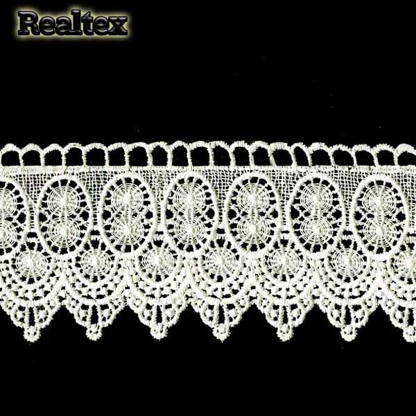 Кружево  гипюр  Realtex  80мм R-11754 цв.молочный  