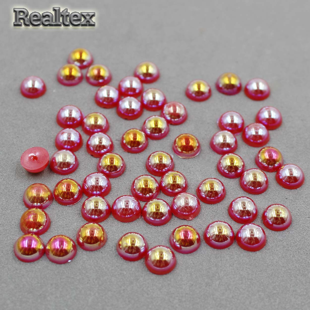 Полу-бусы  6мм (20гр) цв.АВ 10 красный  