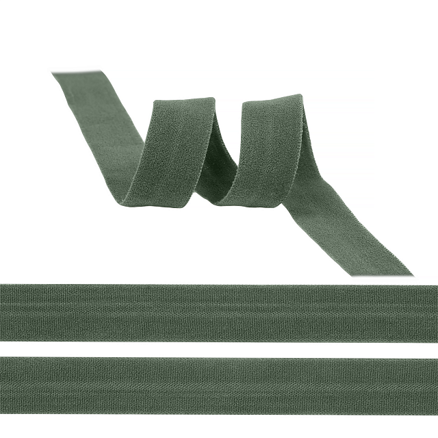 Косая бейка стрейч матовая 20мм (50м) цв.S567 хаки