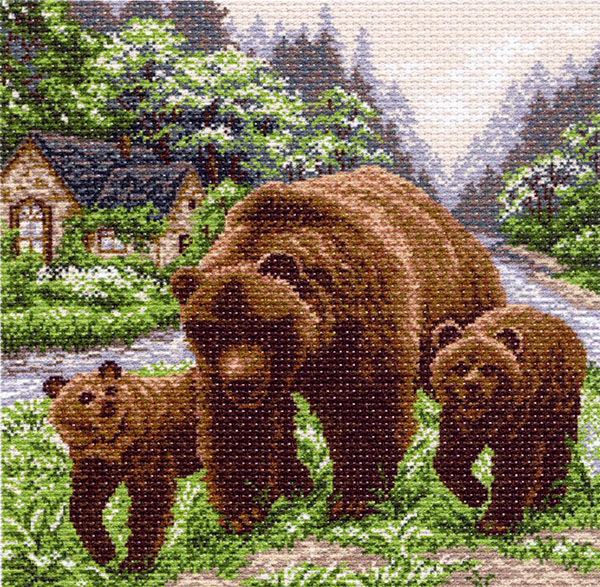 Рисунок на канве МП №1129 "Медвежий угол" 41х41см