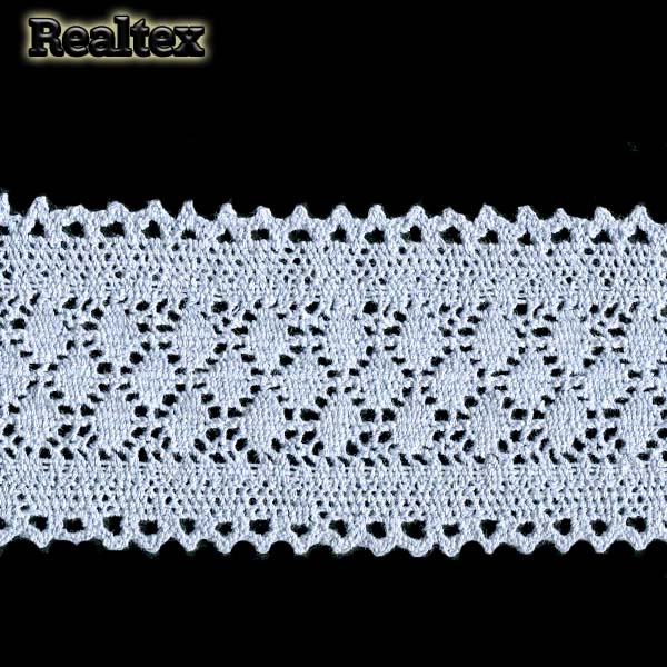 Кружево вязаное  85мм 85.01.121 (25м) цв.20 светло-голубой