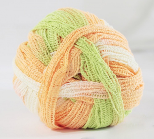 Пряжа "Оливия" (0,5кг) цв.3608 салат/оранж/желтый