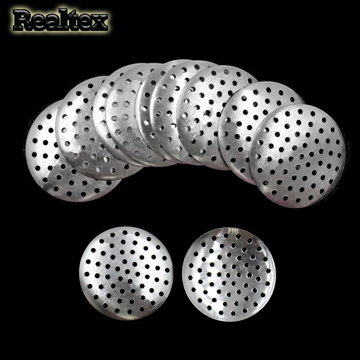 Заготовка для броши Реалтекс круглая перфорированная 25мм цв.никель