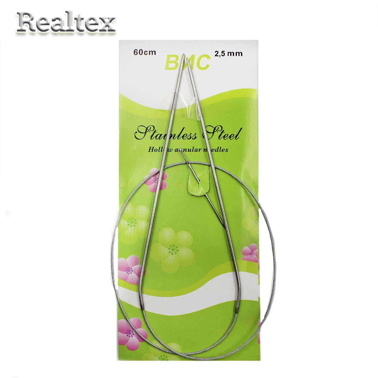 Спицы металл круговые на тросике Realtex 60см №2,5 (10шт) 